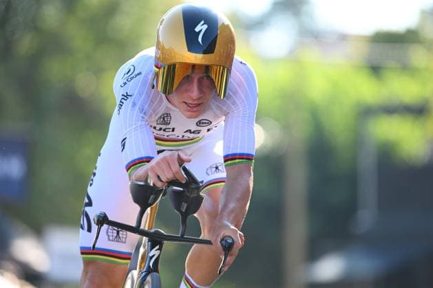 UEC 2025 Road European Championship, EM, Europameisterschaft Drome-Ardeche 01 10 2025 ETOILE-SUR-RHONE, FRANCE - OCTOBER 01 : Evenepoel Remco (Belgium) during the Men Elite Individual Time Trial of the 2025 UEC Road European Championship Drome-Ardeche 10th edition an UCI Continental Championships cycling race of 24 km with start in Loriol-sur-Drome and finish in Etoile-sur-Rhone on October 1, 2025 in Etoile-sur-Rhone, France, 01 10 2025 Etoile-sur-Rhone France  Copyright: xVincentxKalutx