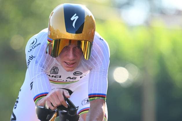 UEC 2025 Road European Championship, EM, Europameisterschaft Drome-Ardeche 01 10 2025 ETOILE-SUR-RHONE, FRANCE - OCTOBER 01 : Evenepoel Remco (Belgium) during the Men Elite Individual Time Trial of the 2025 UEC Road European Championship Drome-Ardeche 10th edition an UCI Continental Championships cycling race of 24 km with start in Loriol-sur-Drome and finish in Etoile-sur-Rhone on October 1, 2025 in Etoile-sur-Rhone, France, 01 10 2025 Etoile-sur-Rhone France  Copyright: xVincentxKalutx