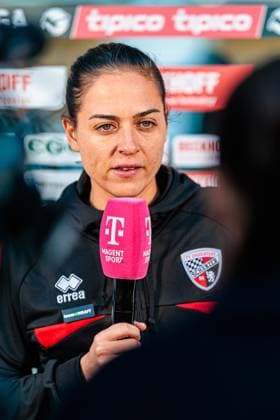 Sabrina Wittmann FC Ingolstadt 04, Head coach in an interview with Magenta Sport GER, SC Verl vs FC Ingolstadt 04, Football, 3 Liga, Matchday 9, Season 2025 2026, 01 10 2025 GER, SC Verl vs FC Ingolstadt 04, Football, 3 Liga, Matchday 9, Season 2025 2026, 01 10 2025 Verl Copyright: xEibner-Pressefoto JanxRollingerx EP_JSK