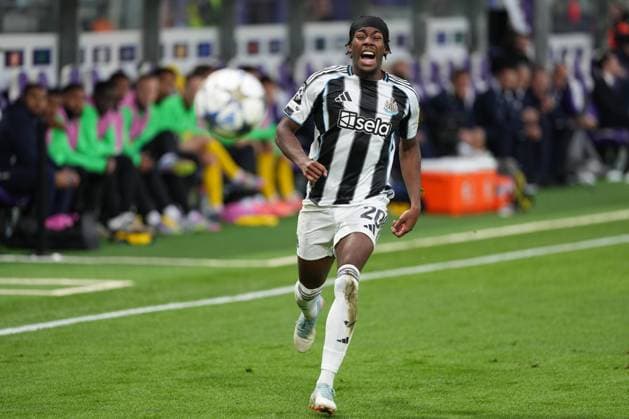 Anthony Elanga of Newcastle Union St Gilloise v Newcastle, UEFA Champions League, Group Stage, Football, Lotto Park, Brussels, Belgium - 01 Oct 2025Brussels Lotto Park Belgium EDITORIAL USE ONLY No use with unauthorised audio, video, data, fixture lists, club league logos or live services. Online in-match use limited to 120 images, no video emulation. No use in betting, games or single club league player publications. Copyright: xJoexToth Shutterstockx 15504048ab
