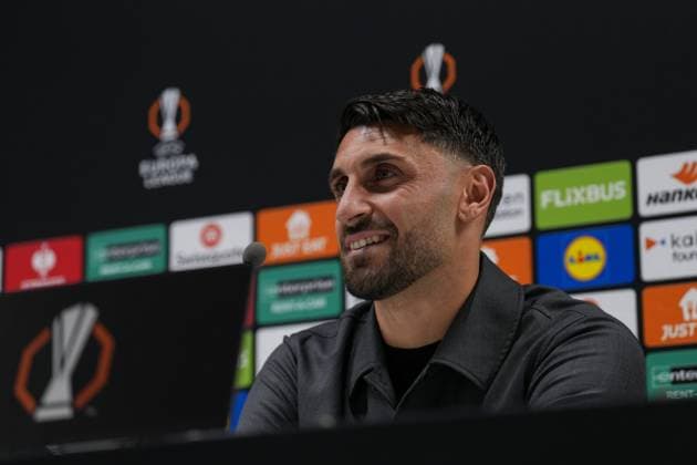 Vincenzo Grifo SC Freiburg, 32 , Italy, Football, UEFA Europa League, Matchday 2, League phase, 2025 2026, Bologna FC vs SC Freiburg, 01 10 2025, Press conference of SC Freiburg before the second Europa League match in the league phase, Press conference, Stadio Renato Dall™Ara, Bologna, Italy, Press conference of SC Freiburg before the second Europa League match in the league phase, Press conference Bologna Stadio Renato Dall™Ara Emilia Romagna Italy Copyright: xArnexAmbergx