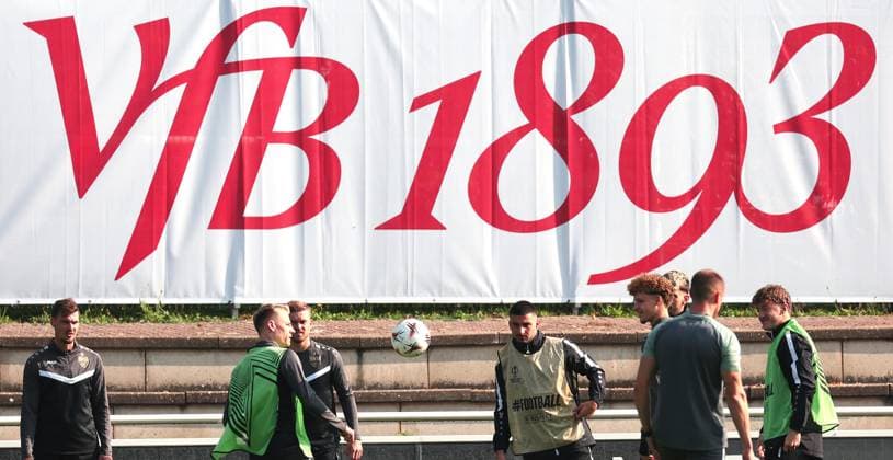 01 10 2025, Germany, Stuttgart, soccer UEFA Europa League, season 2025 2026, VfB Stuttgart training, new VfB logo 1893