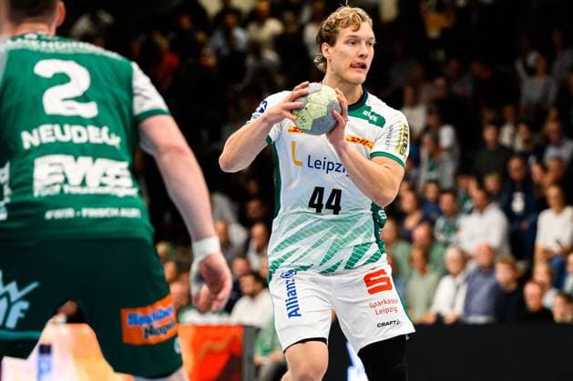 Goeppingen DHB Pokal 25 26 Frisch Auf Goeppingen SC DHfK Leipzig Blaer Hinriksson Leipzig Goeppingen EWS Arena Baden Württemberg Germany