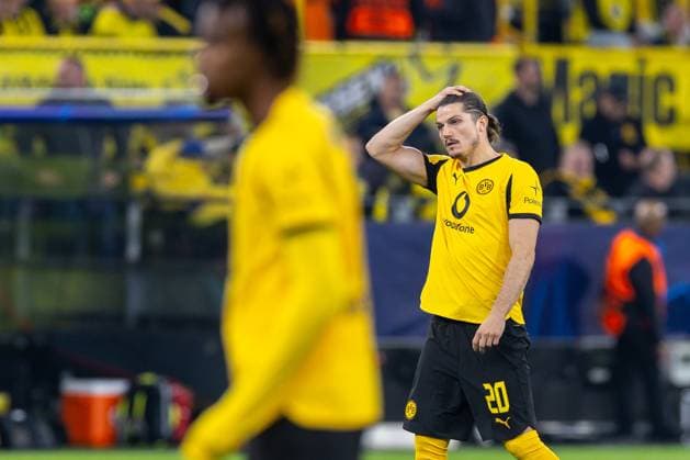 01 10 2025, UEFA Champions League, Matchday 2, Borussia Dortmund Athletic Club Bilbao, Marcel Sabitzer Borussia Dortmund scratches his head, Dortmund Signal Iduna Park NRW Germany xRHR PHOTO DEx Copyright: DennisxEwert RHR-FOTOx RHR-FOTO DE