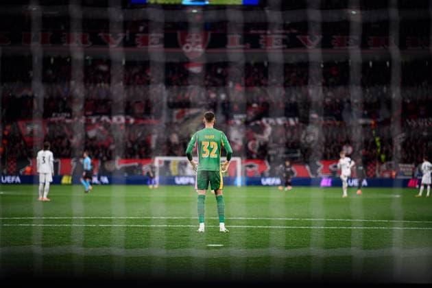 LEVERKUSEN, GERMANY - 1 OCTOBER, 2025: Matej Kovar - The UEFA Champions League football match between Bayer 04 Leverkusen vs PSV Eindhoven at BayArena.  Copyright: xVitaliixKliuievx