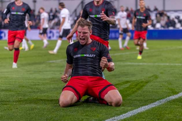 Verl, Germany 01 October 2025 3 Liga 2025 2026 SC Verl vs FC Ingolstadt 04 In the picture Simon Lorenz FCI cheers after his goal to 2 2 DFB regulations prohibit any use of photographs as image sequences and or quasi video Sportclub Arena Nordrhein Westfalen Copyright: xFotostandx xSchäferx