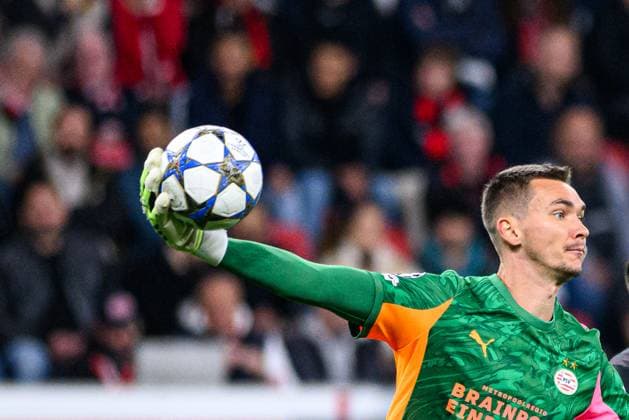 LEVERKUSEN, GERMANY - 1 OCTOBER, 2025: Matej Kovar - The UEFA Champions League football match between Bayer 04 Leverkusen vs PSV Eindhoven at BayArena.  Copyright: xVitaliixKliuievx