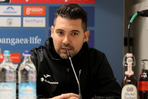 Football, Men, 3 Liga, Season 2025 2026, TSV 1860 München FC Viktoria Köln, Grünwalder Stadion Alper Kayabunar, interim coach TSV 1860 München at the press conference after the match