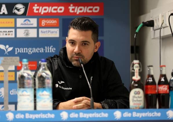 Football, Men, 3 Liga, Season 2025 2026, TSV 1860 München FC Viktoria Köln, Grünwalder Stadion Alper Kayabunar, interim coach TSV 1860 München at the press conference after the match