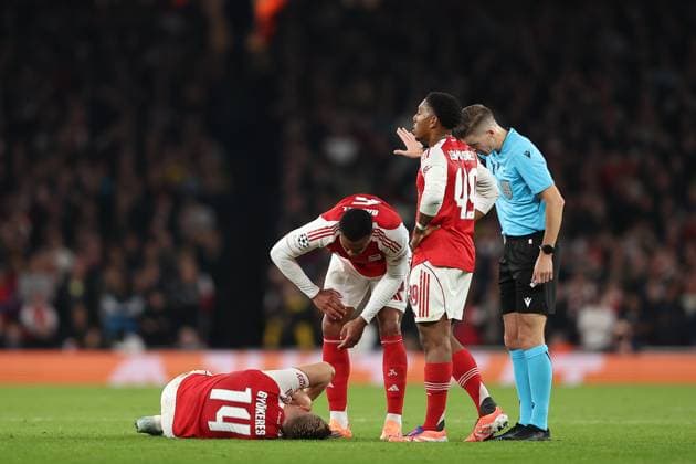 Arsenal FC v Olympiacos FC, Champions League Viktor Gyokeres of Arsenal is down during the Arsenal FC v Olympiacos FC UEFA Champions League Round One Group Stage match at the Arsenal Stadium, London, England, United Kingdom on 1 October 2025 Credit: Katie Chan Every Second Media Editorial use only. All images are copyright Every Second Media Limited. No images may be reproduced without prior permission. Copyright: xIMAGO EveryxSecondxMediax ESM-1605-0035 KatiexChanx xEveryxSecondxMediax