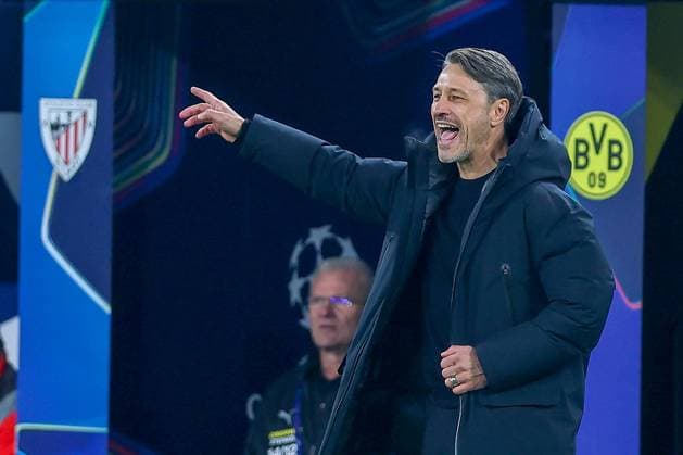 01 10 2025, Football, UEFA Champions League, Borussia Dortmund Athletic Club Bilbao, BVB Stadion, Matchday 2, Season 2025 2026 Head coach Niko Kovac BVB hc gesticulating on the sidelines Regulations prohibit any use of photographs as image sequences and or quasi video North Rhine-Westphalia Germany
