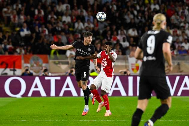 FOOTBALL : AS Monaco VS Manchester City FC - Champions League - 01 10 2025 John Stones (MCFC) - Champions League match between AS Monaco and Manchester City FC on October 1st, 2025 at the Louis II Stadium in Monaco. MonacoMonaco  Copyright: xWilliamxCannarellax