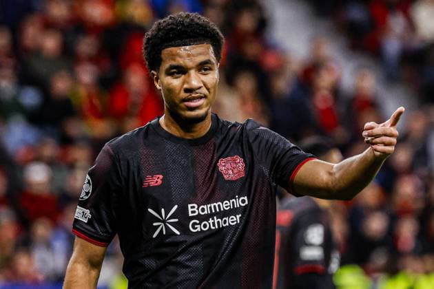 Malik Tillman of Bayer 04 Leverkusen gestures Bayer 04 Leverkusen v PSV Eindhoven, UEFA Champions League 2025 26 League Phase MD2, Bayer 04 Leverkusen v PSV Eindhoven, BayArena, October 1, 2025, Leverkusen, Germany.