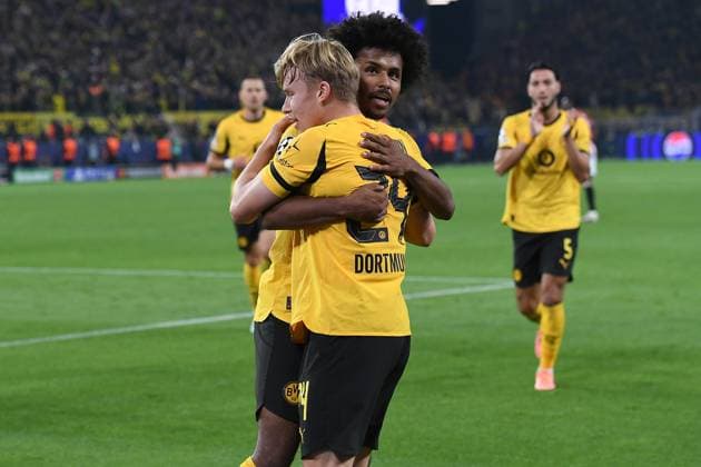 Soccer UEFA Champions League matchday 2 Borussia Dortmund Athletic Bilbao on 01 10 2025 at Signal Iduna Park in Dortmund Goal celebration for 1 0 by Daniel Svensson Dortmund xRx