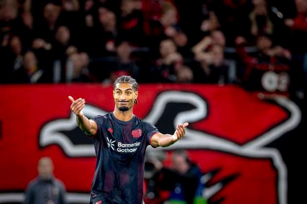 Bayer 04 Leverkusen defender Loic Bade during the match Bayer 04 Leverkusen vs PSV Eindhoven at the Bay Arena for the Champions League - League phase - Matchday 2 season 2025-2026 in LEVERKUSEN, Germany on 20 september 2025, (photo by Marcel van Dorst EYE4images DeFodi Images) Bayer 04 Leverkusen defender Loic Bade during the match Bayer 04 Leverkusen vs PSV Eindhoven at the Bay Arena for the Champions League League phase Matchday 2 season 2025 2026 in LEVERKUSEN, Germany on 20 september 2025, photo by Marcel van Dorst EYE4images DeFodi Images