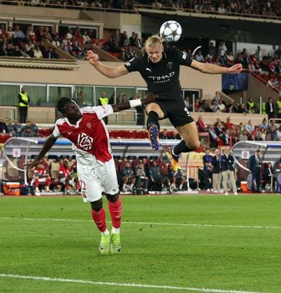 Erling Haaland of Manchester City scores a goal to make the score 1-2 Monaco v Manchester City, UEFA Champions League, Group Stage, Football, Stade Louis II, Monaco - 01 Oct 2025Monaco Stade Louis II Monaco EDITORIAL USE ONLY No use with unauthorised audio, video, data, fixture lists, club league logos or live services. Online in-match use limited to 120 images, no video emulation. No use in betting, games or single club league player publications. Copyright: xKieranxMcManus Shutterstockx 15504051bb