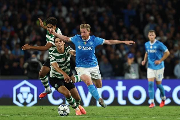 Napoli™s Kevin De Bruyne during the UEFA Champions League football match between Napoli vs Sporting - Champions League 2025 2026 - Diego Armando Maradona stadium October 01, 2025 Naples, Italy soccer  Copyright: xAlessandroxGarofalo LaPressex