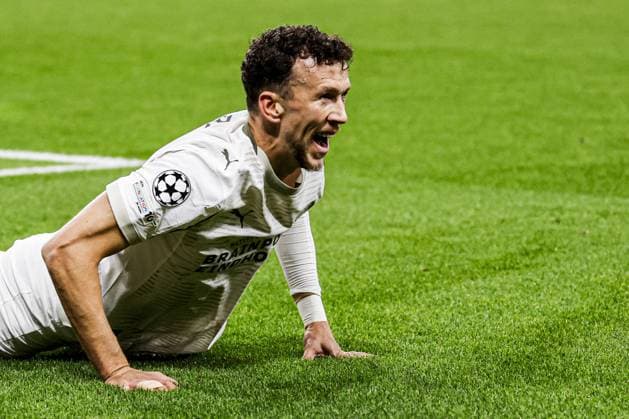 Ivan Perisic of PSV Eindhoven looks dejected Bayer 04 Leverkusen v PSV Eindhoven, UEFA Champions League 2025 26 League Phase MD2, Bayer 04 Leverkusen v PSV Eindhoven, BayArena, October 1, 2025, Leverkusen, Germany.