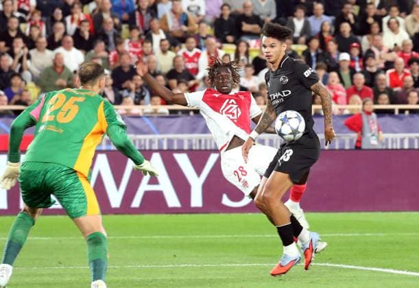 FOOT MONACO-CITY PHOTOPQR NICE MATIN Jean François Ottonello ; Monaco ; 01 10 2025 ; AS MONACO vs MANCHESTER CITY - 2e journee de ligue des champions 2025 2026 au stade Louis II - 28 - Mamadou Coulibaly Monaco France  Copyright: xPHOTOPQR NICExMATIN MAXPPPxJeanxFrançoisxOttonellox 20251001NIM3501 20251001NIM3501