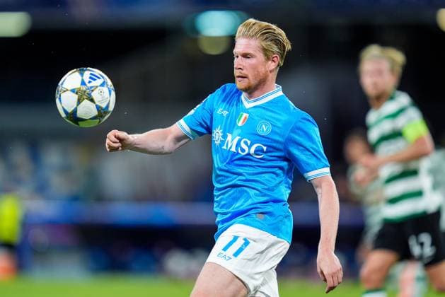 Napoli v Sporting Lisbon - UEFA Champions League Kevin De Bruyne of SSC Napoli controls the ball during the UEFA Champions League 2025 26 League Phase MD2 match between SSC Napoli and Sporting Lisbon at Stadio Diego Armando Maradona on October 1, 2025 in Neaples, Italy. Neaples Stadio Diego Armando Maradona Campania Italy Copyright: xGiuseppexMaffiax 251001_UCL_Napoli-Sporting_GM_2018