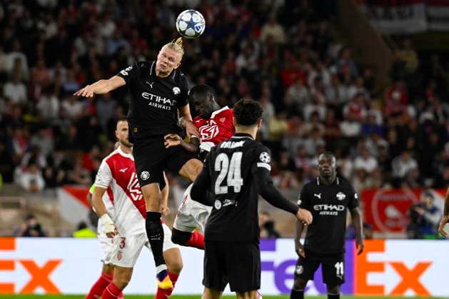 FOOTBALL : AS Monaco VS Manchester City FC - Champions League - 01 10 2025 Erling Haaland (MCFC) - Champions League match between AS Monaco and Manchester City FC on October 1st, 2025 at the Louis II Stadium in Monaco. MonacoMonaco  Copyright: xWilliamxCannarellax