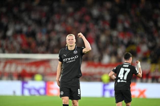Monaco v Manchester City - UEFA Champions League MONACO, MONACO - OCTOBER 01: Erling Haaland of Manchester City in action during the UEFA Champions League week 2 match between Monaco and Manchester City at Stade Louis II in Monaco, Monaco on October 01, 2025. Mustafa Yalcin Anadolu Monaco Monaco. Editorial use only. Please get in touch for any other usage.  Copyright: x2025xAnadoluxMustafaxYalcinx