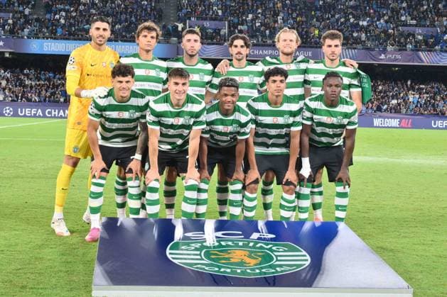 CALCIO - UEFA Champions League - SSC Napoli vs Sporting CP Sporting Club de Portugal starting team during the Uefa Champions League between SSC Napoli vs Sporting Clube de Portugal at Stadio Diego Armando Maradona Naples Italy  Copyright: xIPAxSport ABACAx