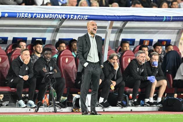 Monaco v Manchester City - UEFA Champions League MONACO, MONACO - OCTOBER 01: Head coach of Manchester City, Pep Guardiola follows the UEFA Champions League week 2 match between Monaco and Manchester City at Stade Louis II in Monaco, Monaco on October 01, 2025. Mustafa Yalcin Anadolu Monaco Monaco. Editorial use only. Please get in touch for any other usage.  Copyright: x2025xAnadoluxMustafaxYalcinx