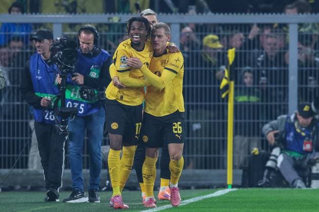 Soccer UEFA Champions League matchday 2 Borussia Dortmund Athletic Bilbao on 01 10 2025 at Signal Iduna Park in Dortmund Goal celebration to 2 0 by Carney Chuwuemeka Dortmund xJRx