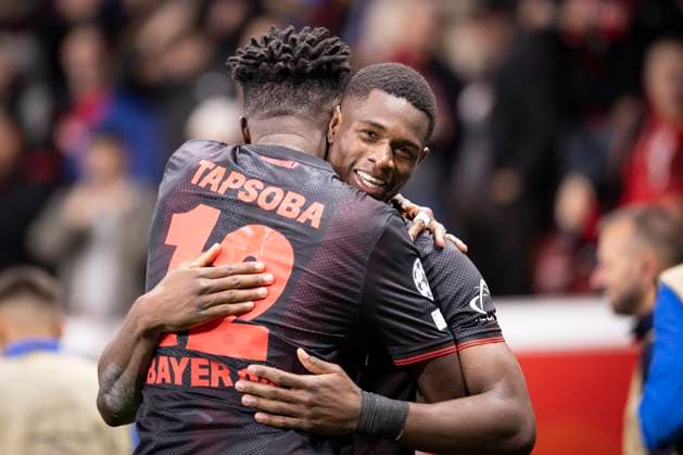 UEFA Champions League, Bayer 04 Leverkusen PSV Eindhoven 01 10 2025 Goal celebration after the 1-0 goal by Christian Kofane Bayer 04 Leverkusen, 35 UEFA Champions League, Bayer 04 Leverkusen PSV Eindhoven, Matchday 2 on 01 10 2025 at BayArena in Leverkusen Copyright: xBEAUTIFULxSPORTS AxelxKohringx