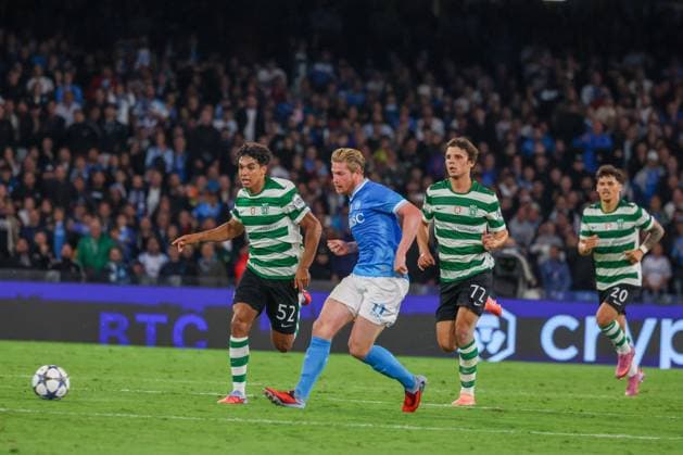 October 1, 2025, Napoli, Napoli, Italia: During the Champions League match on October 1, 2025, between Napoli and Sporting Club de Portugal at the Diego Armando Maradona Stadium in Naples..Photo:Kevi De Bruyne of SSC Napoli Napoli Italia - ZUMAs236 20251001_aap_s236_026 Copyright: xFabioxSassox