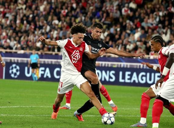 AS MONACO MANCHESTER CITY PHOTOPQR NICE MATIN Jean François Ottonello ; Monaco ; 01 10 2025 ; AS MONACO vs MANCHESTER CITY - 2e journee de ligue des champions 2025 2026 au stade Louis II - 11 - Maghnes Akliouche CHAMPIONS LEAGUE Monaco France  Copyright: xPHOTOPQR NICExMATIN MAXPPPxJeanxFrançoisxOttonellox 20251001NIM3571 20251001NIM3571
