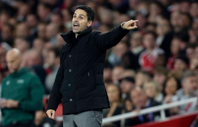 Arsenal FC v Olympiacos FC - UEFA Champions League 2025 26 League Phase MD2 Mikel Arteta, Manager of Arsenal pointing during the UEFA Champions League 2025 26 League Phase MD2 match between Arsenal FC and Olympiacos FC at Arsenal Stadium on October 1, 2025 in London, England. London Arsenal Stadium England United Kingdom Copyright: xNigelxFrench Sportsphoto APLx 14136711