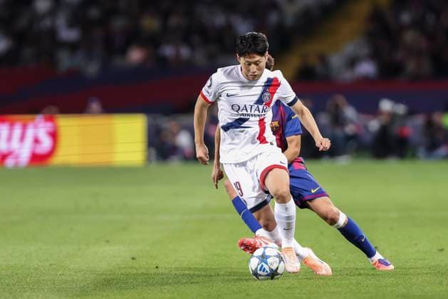 October 1, 2025, Barcelona, Barcelona, SPAIN: Kang-in Lee of Paris Saint-Germain FC in action during the UEFA Champions League 2025 26 League Phase MD2, match between FC Barcelona, Barca and Paris Saint-Germain at Estadi Olimpic Lluis Companys on October 01, 2025 in Barcelona, Spain. Barcelona SPAIN - ZUMAa181 20251001_zaa_a181_123 Copyright: xJavierxBorregox
