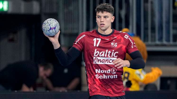 Marko Grgic Flensburg, 17 , on the ball, single picture, single photo, action, action, 01 10 2025, Heidelberg Germany , Handball, DHB Pokal, 2nd round, Rhein Neckar Löwen SG Flensburg Handewitt xozx