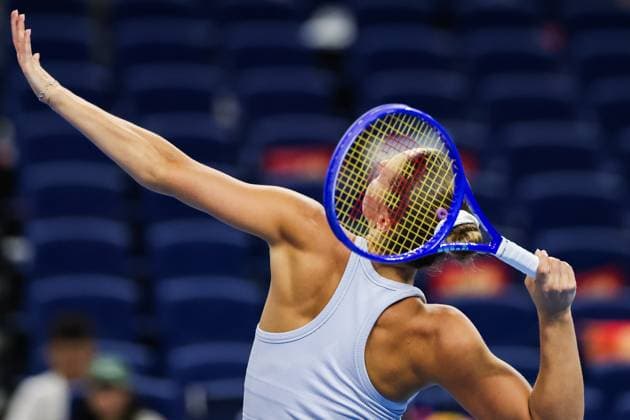 BEIJING, CHINA - OCTOBER 01: Marta Kostyuk of Ukraine competes in the Women s Singles Round of 16 match against Jessica Pegula of the United States on day 10 of the 2025 China Open at the National Tennis Center on October 1, 2025 in Beijing, China.  Copyright: xVCGx 111594465235