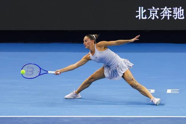 BEIJING, CHINA - OCTOBER 01: Marta Kostyuk of Ukraine competes in the Women s Singles Round of 16 match against Jessica Pegula of the United States on day 10 of the 2025 China Open at the National Tennis Center on October 1, 2025 in Beijing, China.  Copyright: xVCGx 111594450260