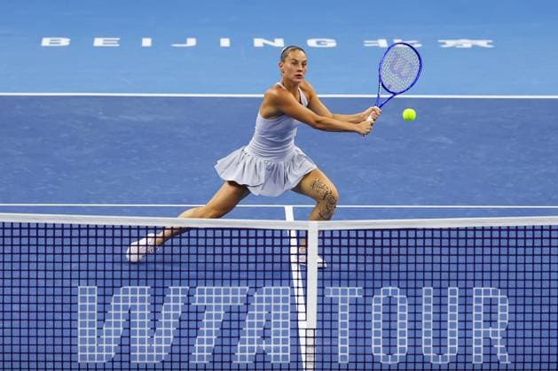 BEIJING, CHINA - OCTOBER 01: Marta Kostyuk of Ukraine competes in the Women s Singles Round of 16 match against Jessica Pegula of the United States on day 10 of the 2025 China Open at the National Tennis Center on October 1, 2025 in Beijing, China.  Copyright: xVCGx 111594450290