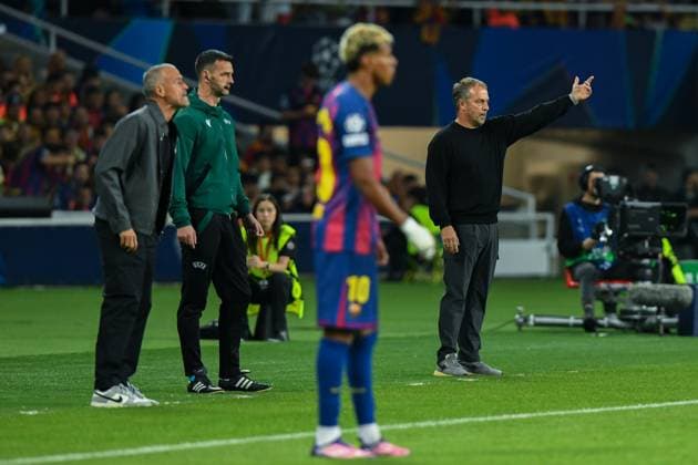 FC Barcelona, Barca v PARIS SAINT-GERMAIN OLIMPIC STADIUM LLUIS COMPANYS. MONTJUIC,BARCELONA. October 1,2025 FC BARCELONA vs PARIS SAINT-GERMAIN October 1,2025 Hansi Flick head coach of FC Barcelona during the soccer match corresponding to the second match of the group stage of the UEFA Champions League between FC Barcelona and Paris Saint-Germain at Olimpic Stadium Lluis Companys of MontjuÃ¯c in Barcelona, Spain. Barcelona ESP Copyright: xS.xRosx