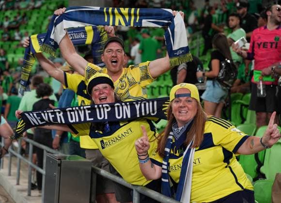 October 1, 2025, Austin, Texas, USA: Nashville SC fans celebrate after winning the Lamar Hunt US Open Cup Final between Austin FC and Nashville SC, on October 1, 2025, in Austin, Texas. Nashville won, 2-1. Austin USA - ZUMAc201 20251001_zap_c201_023 Copyright: xScottxColemanx