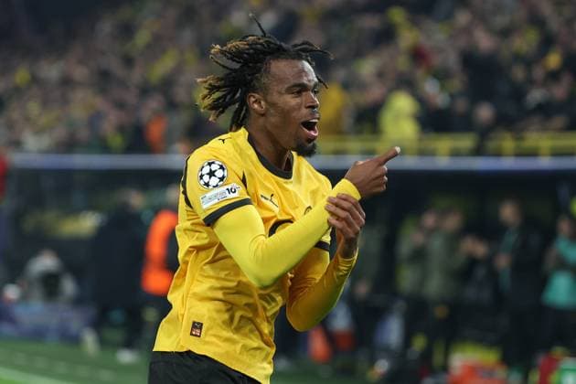 UEFA Champions League Borussia Dortmund Athletic Bilbao on 01 10 2025 at Signal Iduna Park in Dortmund Cheering, goal celebration, goal scorer, goal scorer Fabio Silva Dortmund 21 cheers and is happy after his goal to make it 2 to 0 MH