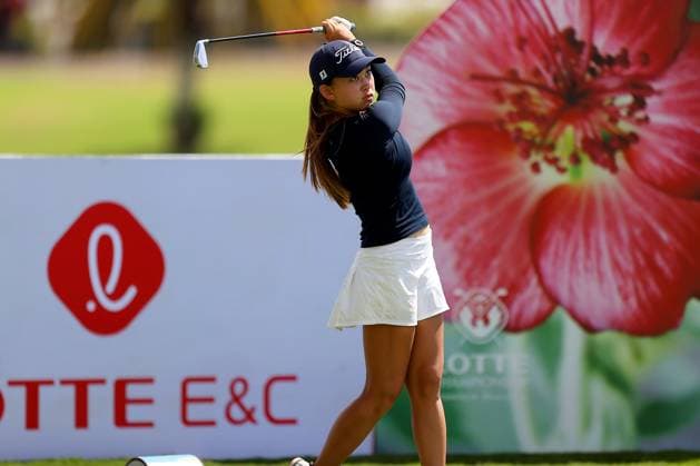 October 1, 2025 - Alexa Takai tees off during the first round of the 2025 LOTTE Championship Presented By Hoakalei at Hoakalei Country Club in Ewa Beach, HI - CSM Ewa Beach USA - ZUMAc04_ 20251001_zma_c04_279 Copyright: xAndrewxLeex