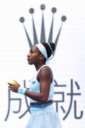 BEIJING, CHINA - OCTOBER 02: Coco Gauff of the United States reacts in the Women s Singles Quarterfinal match against Eva Lys of Germany on day 11 of the 2025 China Open at the National Tennis Center on October 2, 2025 in Beijing, China.  Copyright: xVCGx 111594605838