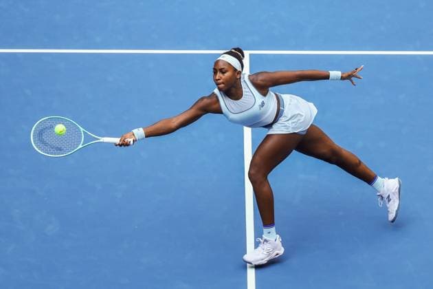 BEIJING, CHINA - OCTOBER 02: Coco Gauff of the United States competes in the Women s Singles Quarterfinal match against Eva Lys of Germany on day 11 of the 2025 China Open at the National Tennis Center on October 2, 2025 in Beijing, China.  Copyright: xVCGx 111594609851