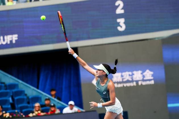 BEIJING, CHINA - OCTOBER 02: Eva Lys of Germany competes in the Women s Singles Quarterfinal match against Coco Gauff of the United States on day 11 of the 2025 China Open at the National Tennis Center on October 2, 2025 in Beijing, China.  Copyright: xVCGx 111594609030