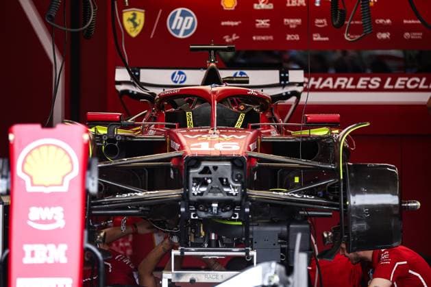 F1 - SINGAPORE GRAND PRIX 2025 Scuderia Ferrari SF-25, mechanical detail during the 2025 Formula 1 Singapore Grand Prix, 18th round of the 2025 FIA Formula One World Championship, WM, Weltmeisterschaft from October 3 to 5, 2025 on the Marina Bay Street Circuit, in Singapore - SingaporeSingapore  Copyright: xEricxAlonsox