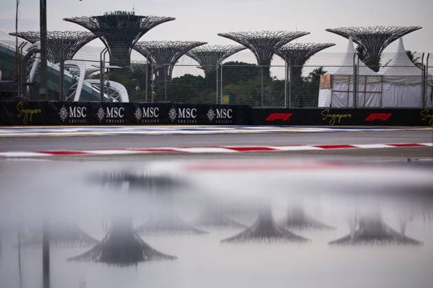 F1 - SINGAPORE GRAND PRIX 2025 General view of the main Straight of the Marina Bay Street Circuit during the 2025 Formula 1 Singapore Grand Prix, 18th round of the 2025 FIA Formula One World Championship, WM, Weltmeisterschaft from October 3 to 5, 2025 on the Marina Bay Street Circuit, in Singapore - SingaporeSingapore  Copyright: xEricxAlonsox