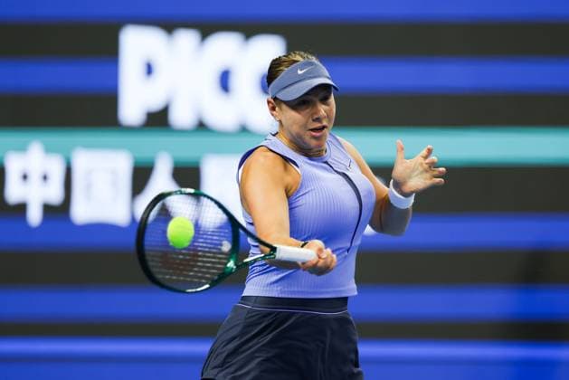 BEIJING, CHINA - OCTOBER 02: Amanda Anisimova of the United States competes in the Women s Singles Quarterfinal match against Jasmine Paolini of Italy on day 11 of the 2025 China Open at the National Tennis Center on October 2, 2025 in Beijing, China.  Copyright: xVCGx 111594633908