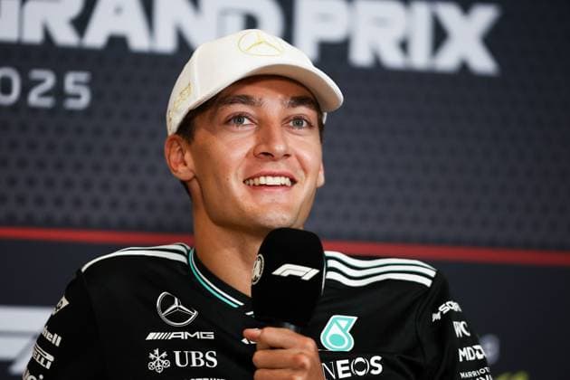 F1 - SINGAPORE GRAND PRIX 2025 RUSSELL George (gbr), Mercedes AMG F1 Team W16, portrait press conference, PK, Pressekonferenz during the 2025 Formula 1 Singapore Grand Prix, 18th round of the 2025 FIA Formula One World Championship, WM, Weltmeisterschaft from October 3 to 5, 2025 on the Marina Bay Street Circuit, in Singapore - SingaporeSingapore  Copyright: xEricxAlonsox