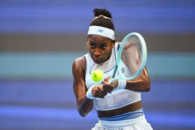 BEIJING, CHINA - OCTOBER 02: Coco Gauff of the United States competes in the Women s Singles Quarterfinal match against Eva Lys of Germany on day 11 of the 2025 China Open at the National Tennis Center on October 2, 2025 in Beijing, China.  Copyright: xVCGx 111594627030